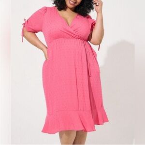 Torrid Pink Wrap Dress